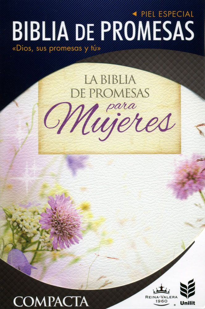 "Biblia de promesa compacta RVR60" - Tapa piel floral
