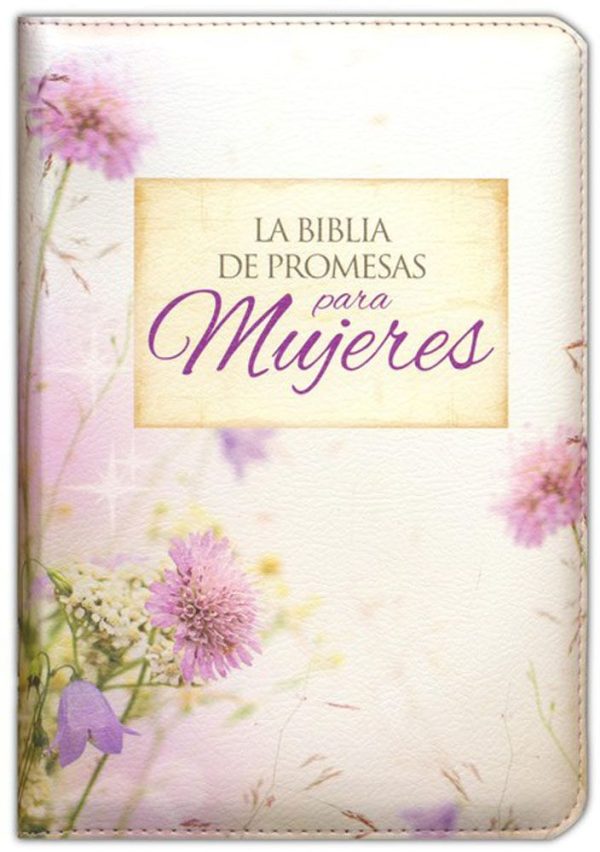 "Biblia promesas con índice y cierre" - Tapa piel floral  (RVR60)