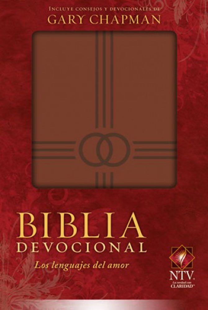 "Biblia devocional 5 lenguajes del amor NTV" - Tapa piel marrón Gary Chapman