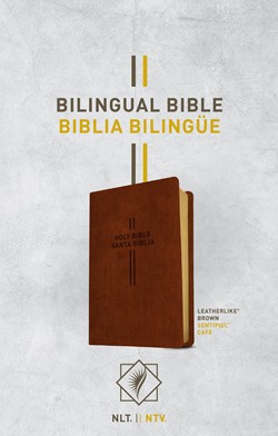 Bilbia Bilingüe NLT/NTV - Tapa piel marron