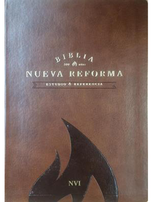 "Biblia de estudio nueva reforma NVI" - Tapa piel miel