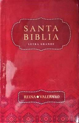 "Biblia RVR062 letra grande" - Tapa vinil rojo