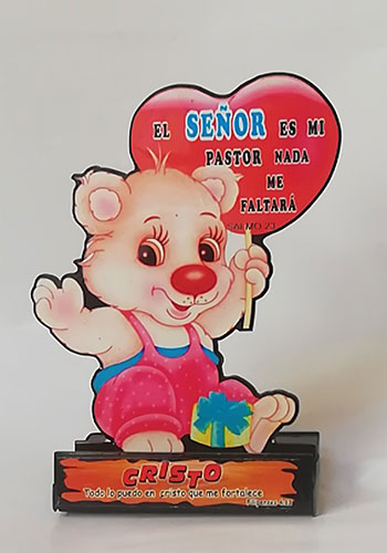Porta celular - El Señor es mi pastor nada me faltara - Oso piel