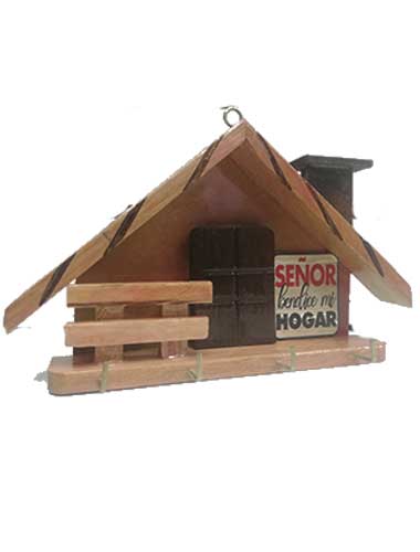 Casallavero de madera "Señor bendice mi hogar" - Tamaño pequeño