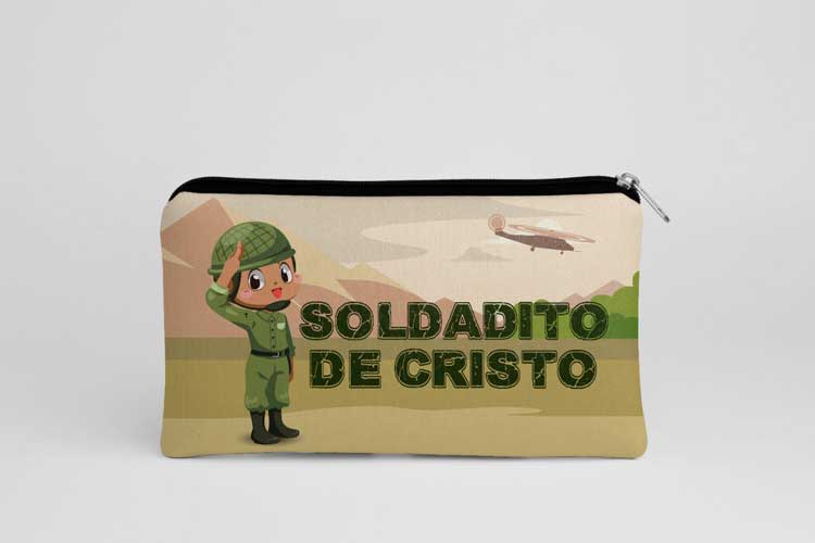 Estuchera cristiana soldadito de Cristo - para niños