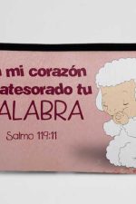 Estuchera cristiana "En mi corazon he atesorado tu palabra" Salmos 119: 11 - para niños