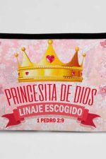 Estuchera cristiana "Princesita de Dios linaje escogido" 1 Pdero 2:9 - para niños