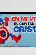 Estuchera cristiana "En mi vida el capitan es Cristo" - para niños