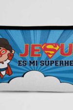 Estuchera cristiana "Jesus es mi super heroe" - para niños