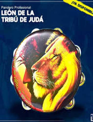 Pandero tamboril "Leon de la tribu de Juda" - 1 crónicas 20:3